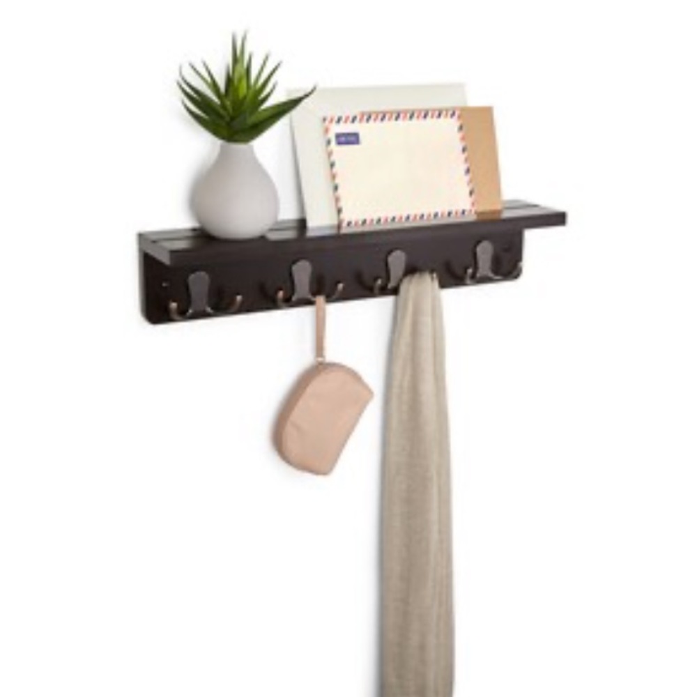ALLEN + ROTH • Ledge Shelf w/ Hooks - Picture 2 of 10